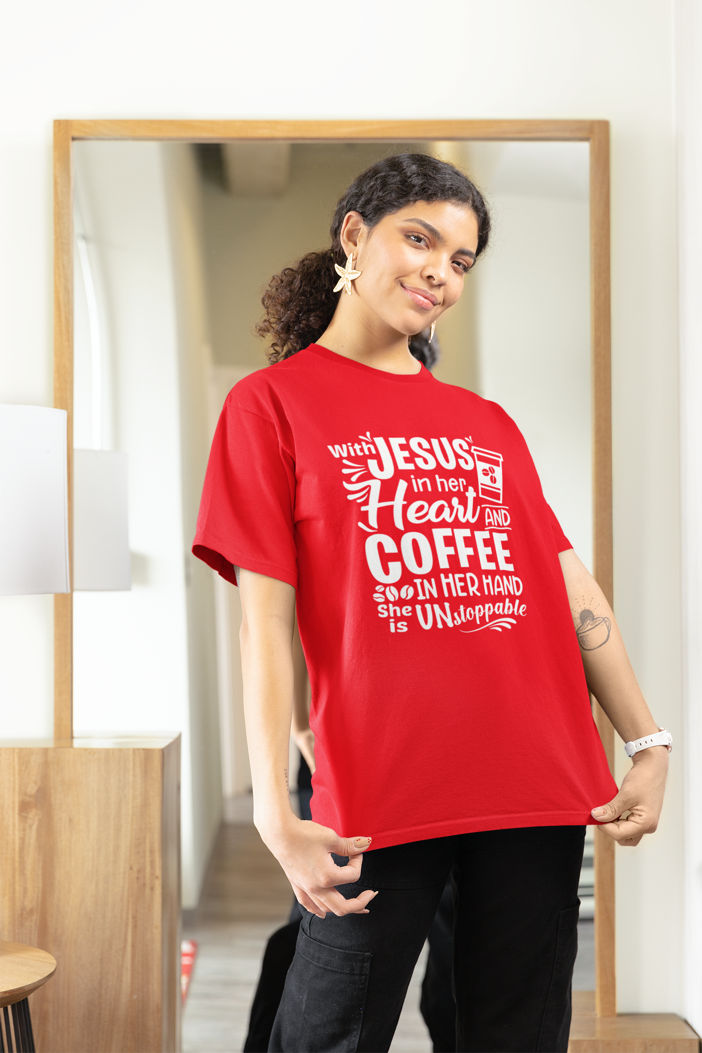 Christian, With Jesus In Her Heart T-Shirt, Christian Shirt, Christian Gift, Christian Svg