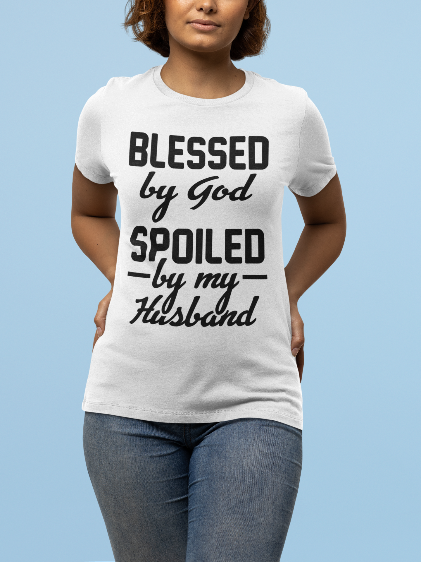 Christian, Blessed by God Spoiled By My Husband Tees, Christian Gift, Christian Shirt